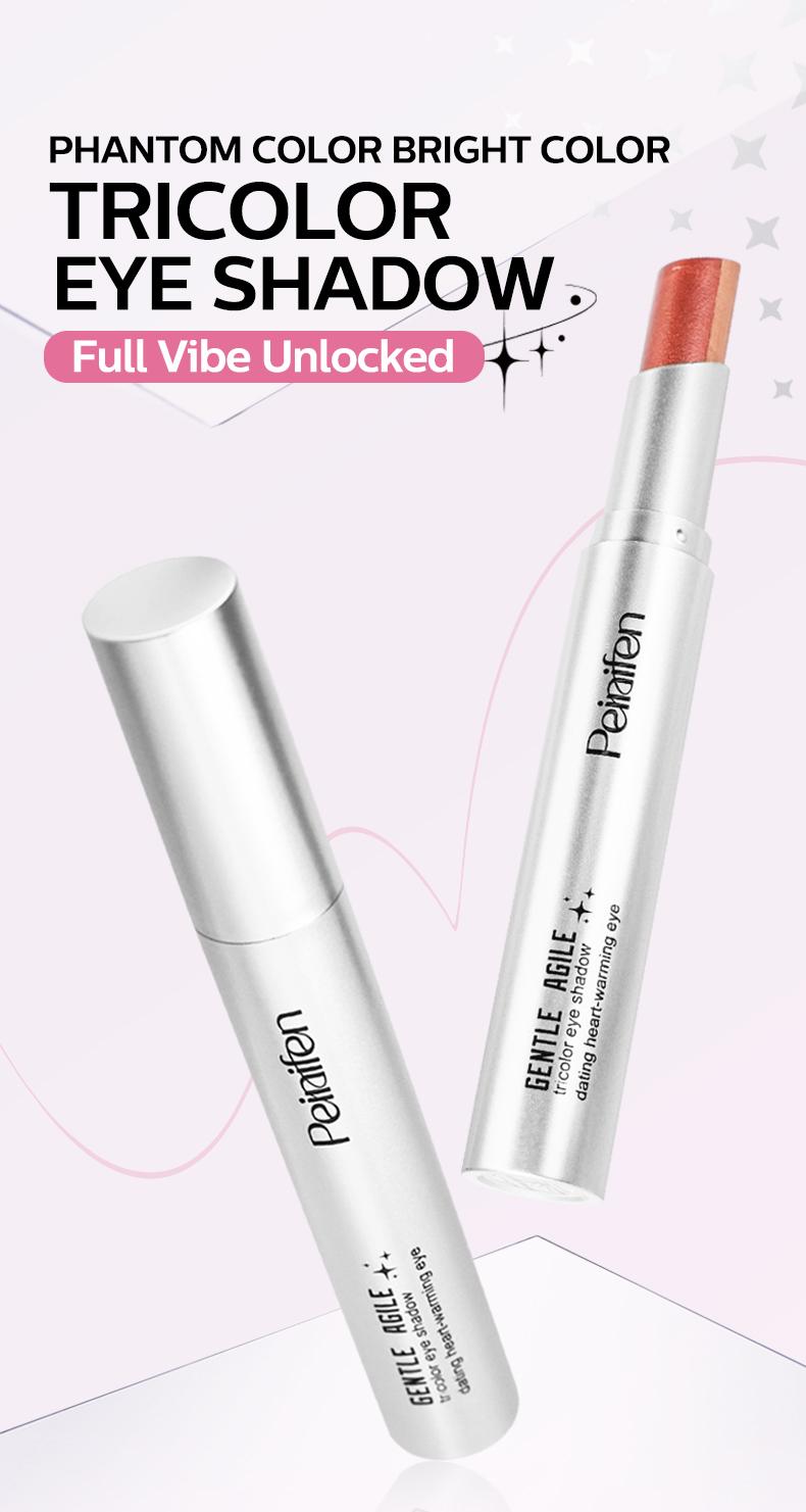 Three-Color Gradient Eyeshadow Stick, Matte Finish, Waterproof, Long-Lasting, Neutral Shades, Easy Application, Perfect for All Skin Types