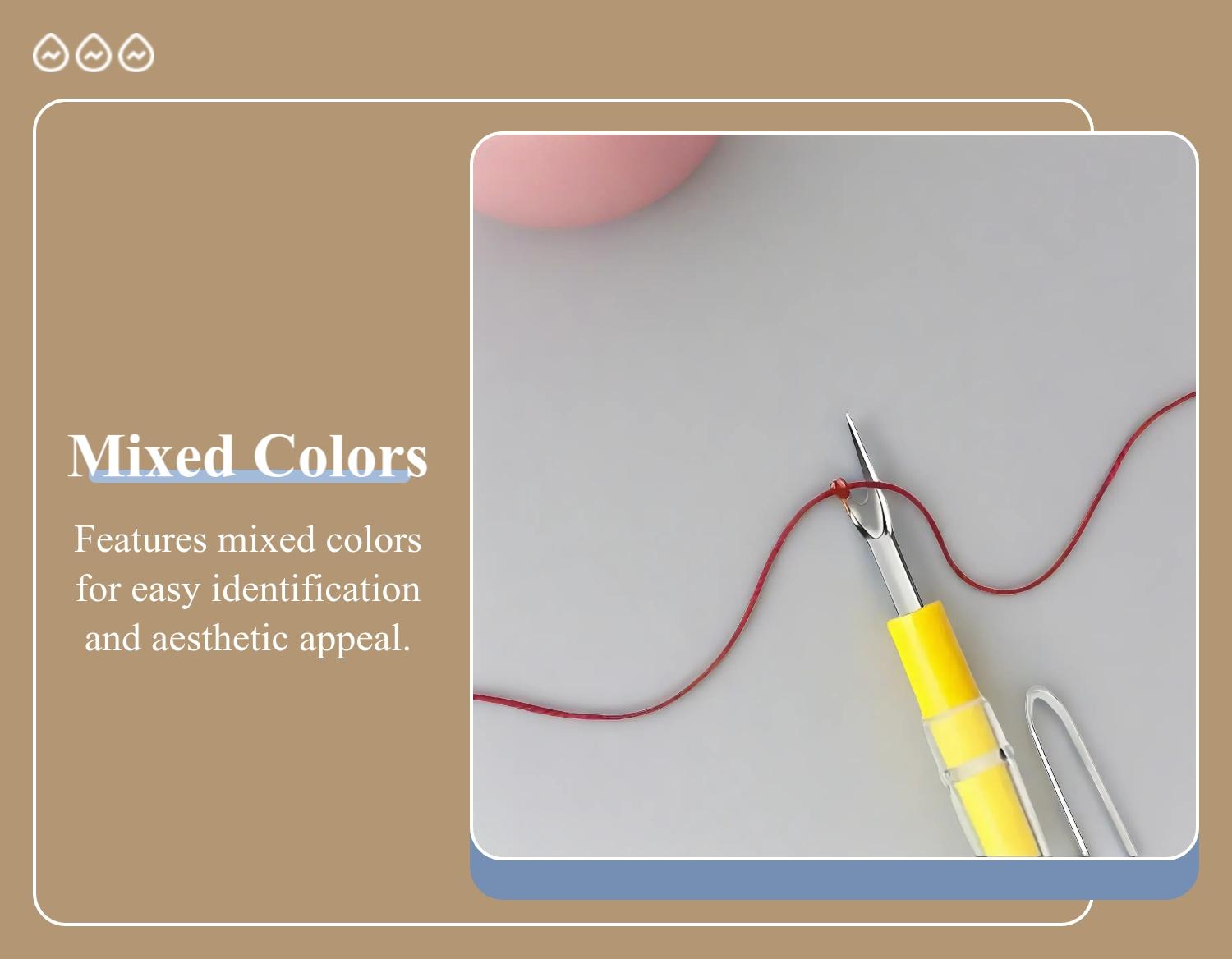 4-Piece Simple Threading Needle Set, Multi-Use Sewing Accessories for Seniors, Includes Threader/looper/thimble, Mixed Colors