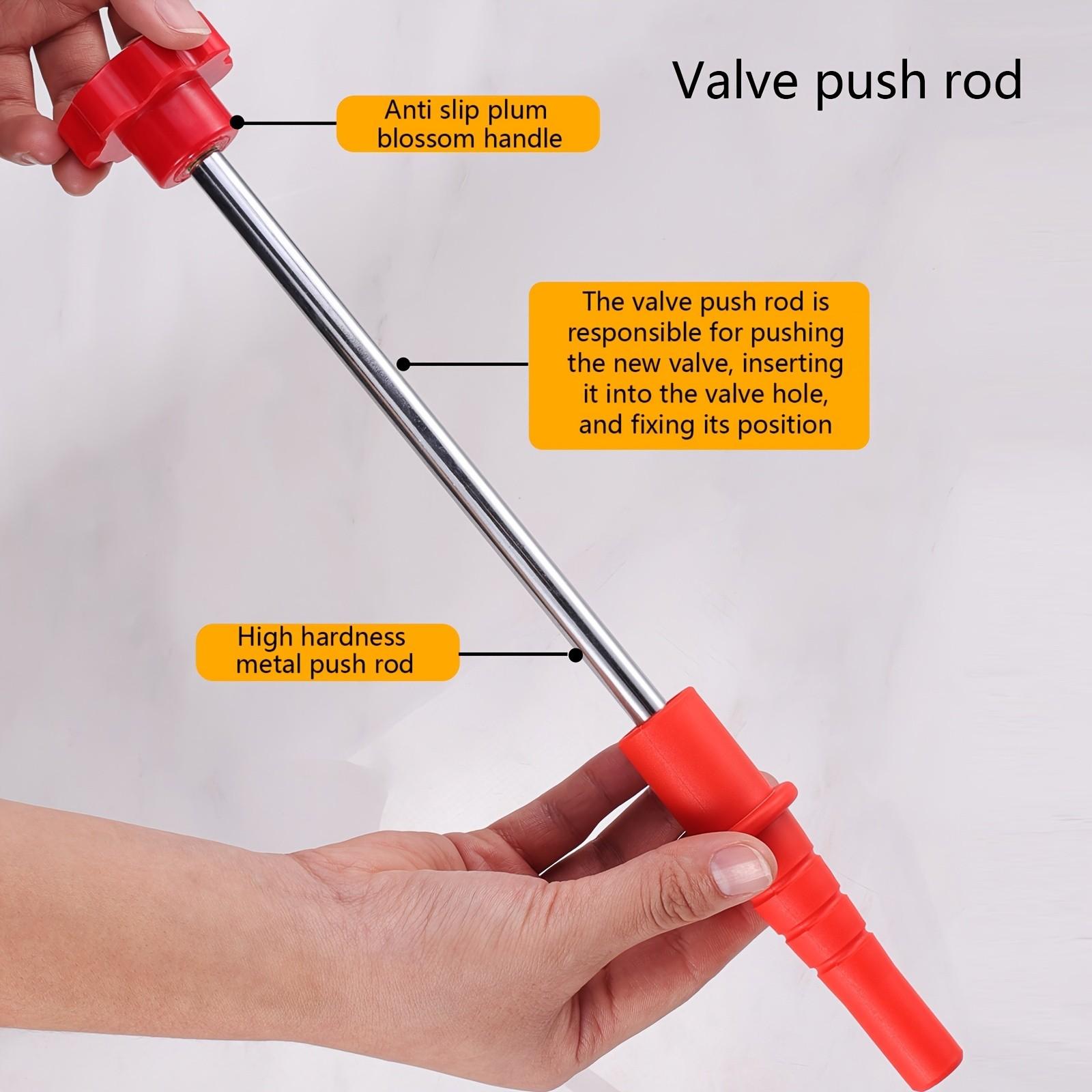 Tire Valve Stem Replacement Tool Kit, No Tire Removal Quick Installer Set with TR413 Rubber Valve Stems, Valve Core Remover for Car Motorcycle Lawn Mower ATV, Automotive Maintenance Tools, Tire Repair Tools