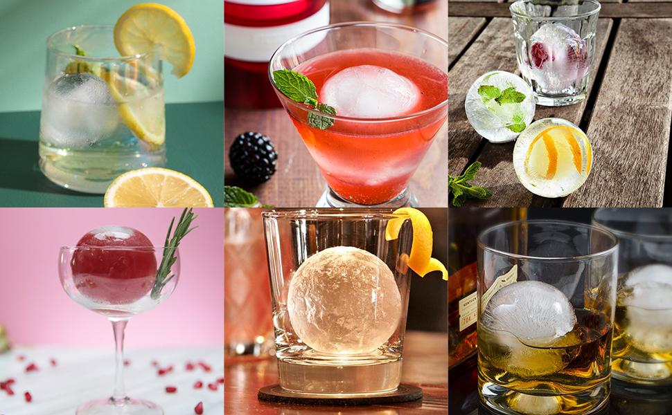 WIBIMEN 2.5" Ice Ball Molds | 8 Balls, 2-Pack | Easy Release with Ice Box & Tongs | Ideal for Whiskey & Bourbon Containers Plastic Home Bar Accessories Blue