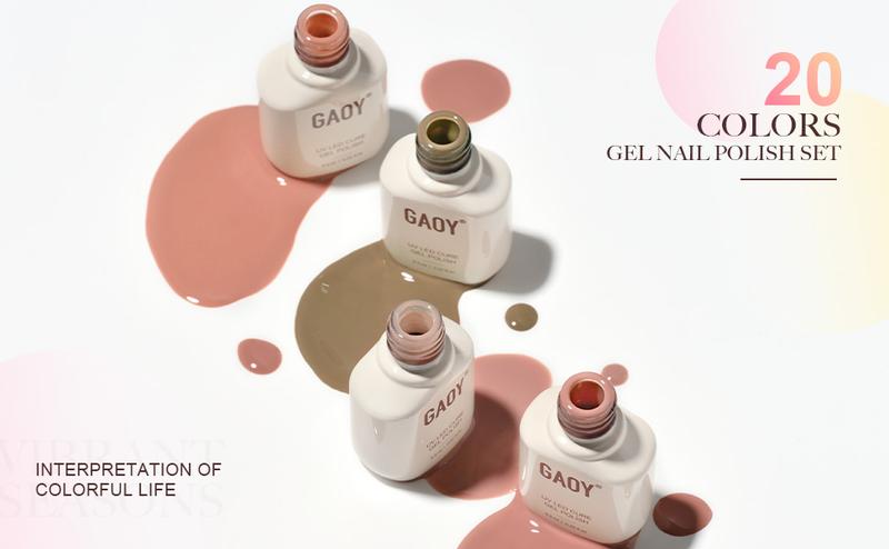 GAOY 23 Pcs Gel Nail Polish Kit, Red Blue Green Jelly Colors All Seasons Gel Nail Polish Set with Glossy & Matte Top Coat and Base Coat for Nail Art Home DIY Gel Nail Kit