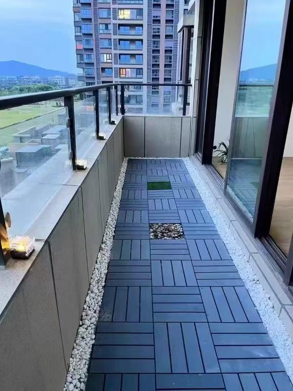Plastic Interlocking Deck Tiles,44 Pack Patio Deck Tiles,12"x12" Square Waterproof Outdoor All Weather Use, Patio Decking Tiles