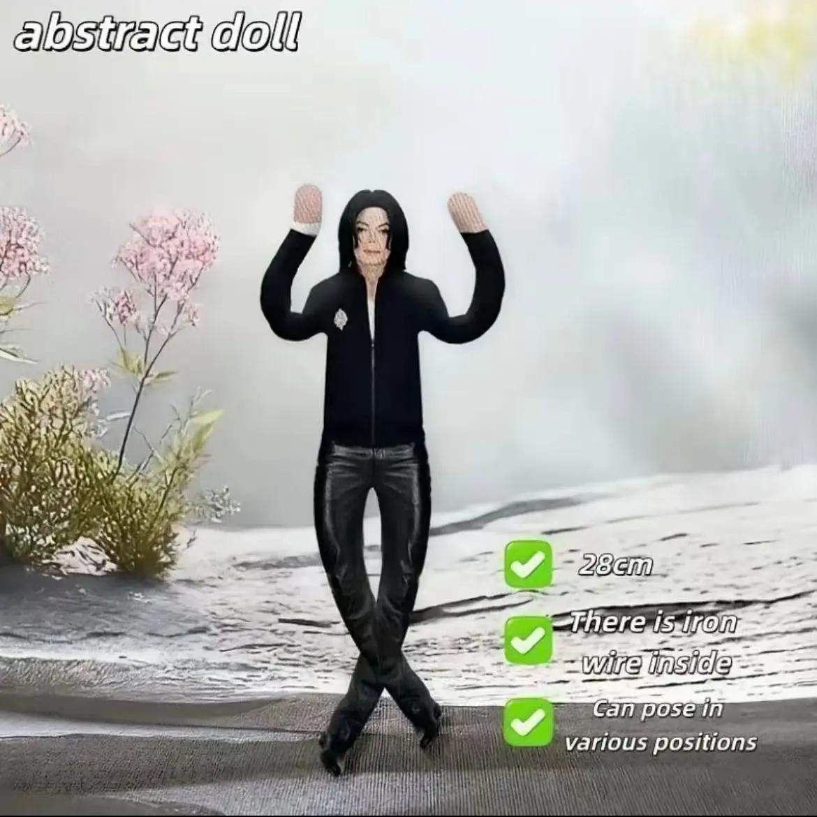 Michael Jackson Role-Playing Plush Doll, Soft Huggable Puppet for Room Decor, Abstract Multi-Joint Action Figure, Gift Idea