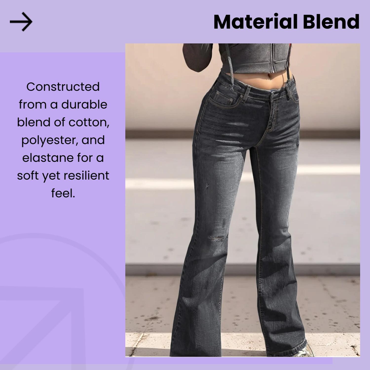 GILIPUR Y2K Women's Mid-Stretch Flared Vintage Wash Jeans,Women's Vintage Mid-Low Waist Waisted Flare Jeans,Starched Jeans Girls,90s Outfits,Mom Jeans,Fit Jeans,Cute Bell-Bottomed,Denim Trousers For All Seasons And All Occasions,T-Chic