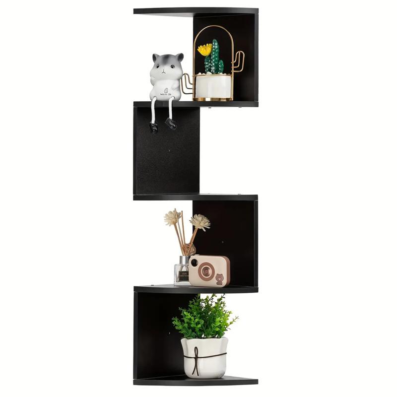 Creative 5-Tier Wall-Mounted Triangle Storage Rack, Multifunctional Decor Organizer for Living Room Kitchen and Bedroom, No Drill Space-Saving Solution, Wall Mounted Shelf