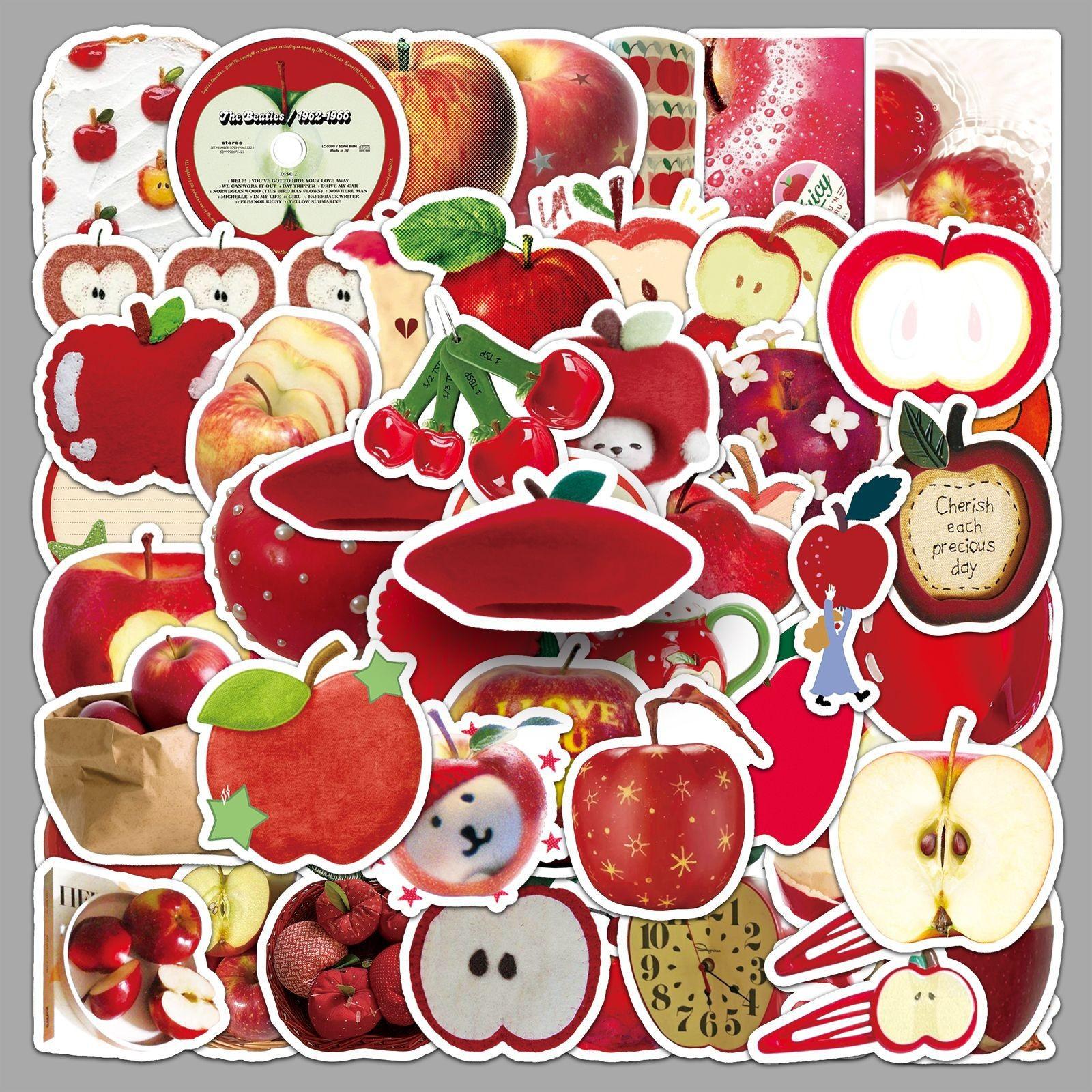 50pcs Matte Apple Park Stickers, Decorative Decals for Phone Cases, Laptops, Water Bottles, Journals, One-Time Use Colorful Stickers