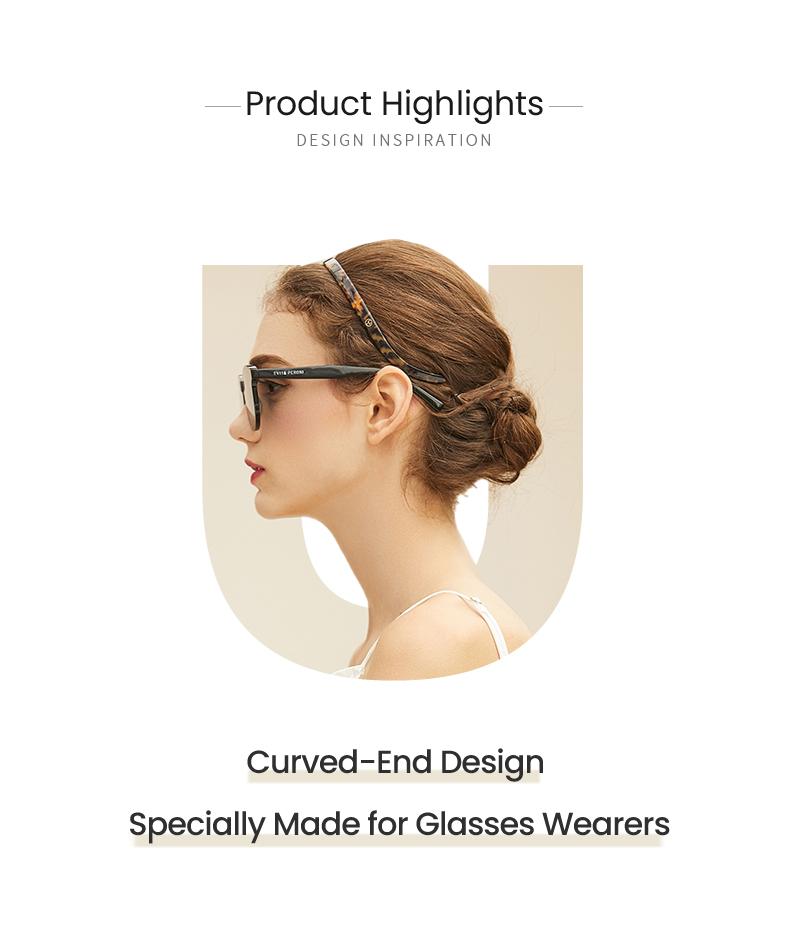 EVITA PERONI Hairband Designed for Eyewear, No Pressure Non-slip Glasses Headband for Women, Vintage Minimalism Hair Accessory