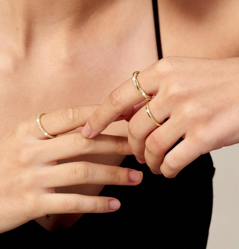 Tewiky Stackable Rings For Women Non Tarnish Dainty Real Rings Set Thumb Fashion Thin Ring Pack Simple Unique Statement Rings Jewlery Women 5/6/7/8/9/10 Fashion For Mother's Day Gift