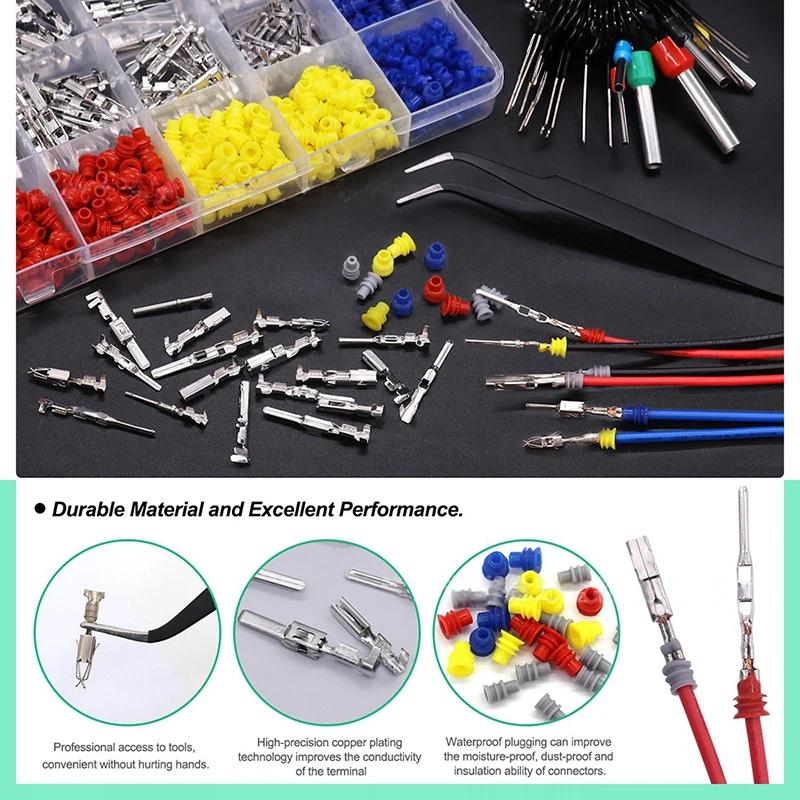 755PCS boxed automotive connector pin accessories male and female plug crimping terminal/1-3.5mm widely used in various 12V connectors, motorcycles, trucks, cars, etc 755PCS boxed automotive connector pin accessories male and female plug crimping terminal/1-3.5mm widely used in various 12V connectors, motorcycles, trucks, cars, etc