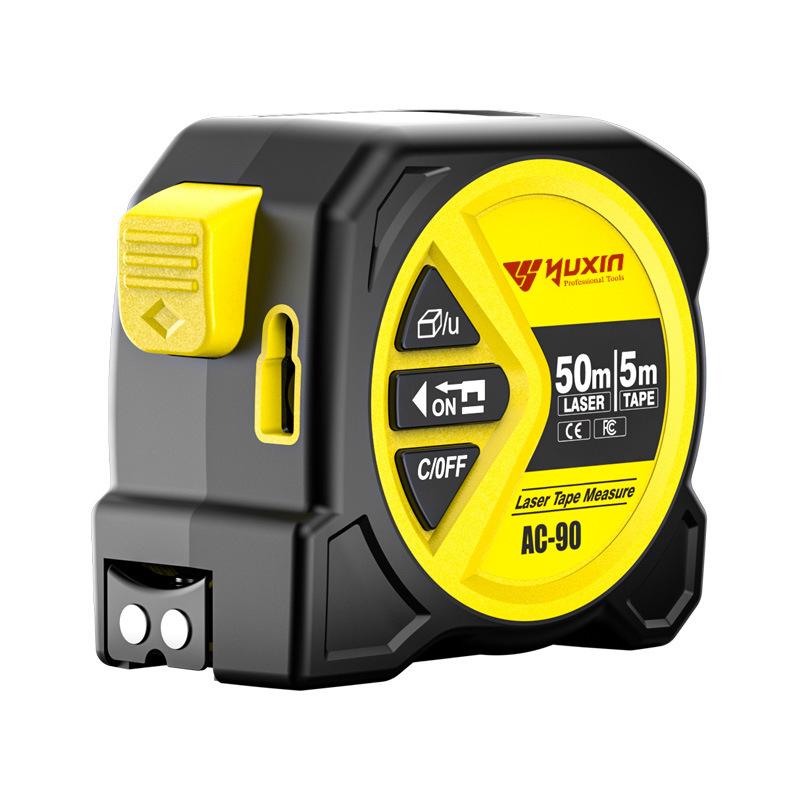 LEXI-VON 2 in 1 Digital Laser Tape Measure |   130ft/40m Laser Distance Meter Display On Backlit LCD Screen with 16ft/5m AutoLock Measuring Tape |   Ft/Inch/Fractions/M/mm(LX-201)
