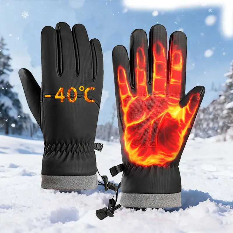 Winter gloves, men's warm riding gloves, touch screen, windproof, waterproof, anti slip, fleece, hiking and outdoor skiing gloves