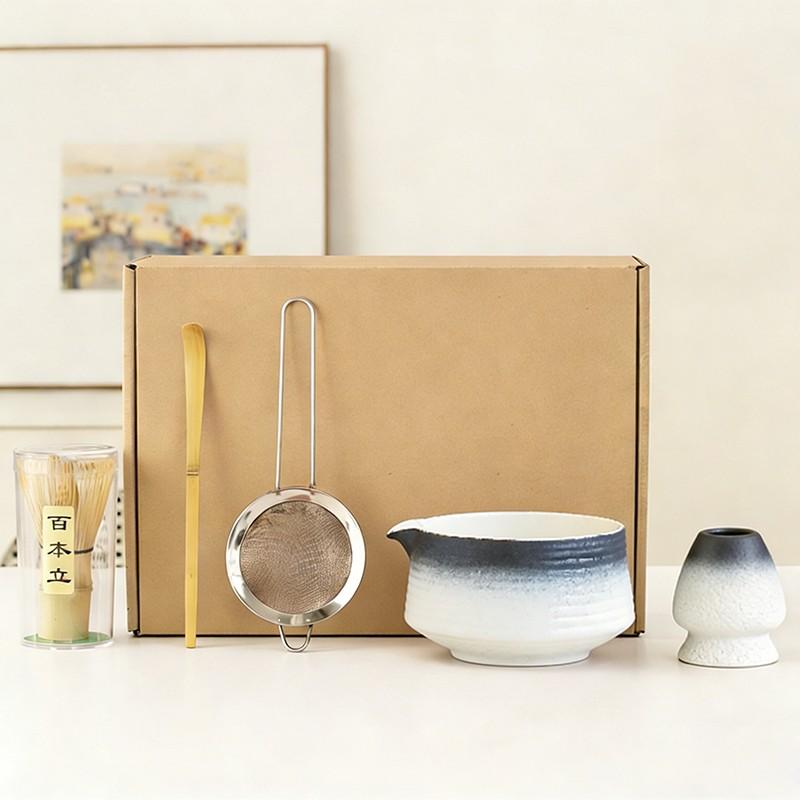 5-Piece Ceramic Matcha Bowl Set, Japanese Style Matcha Tools Kit, Specialized Matcha Making Equipment, Essential Tea Accessories