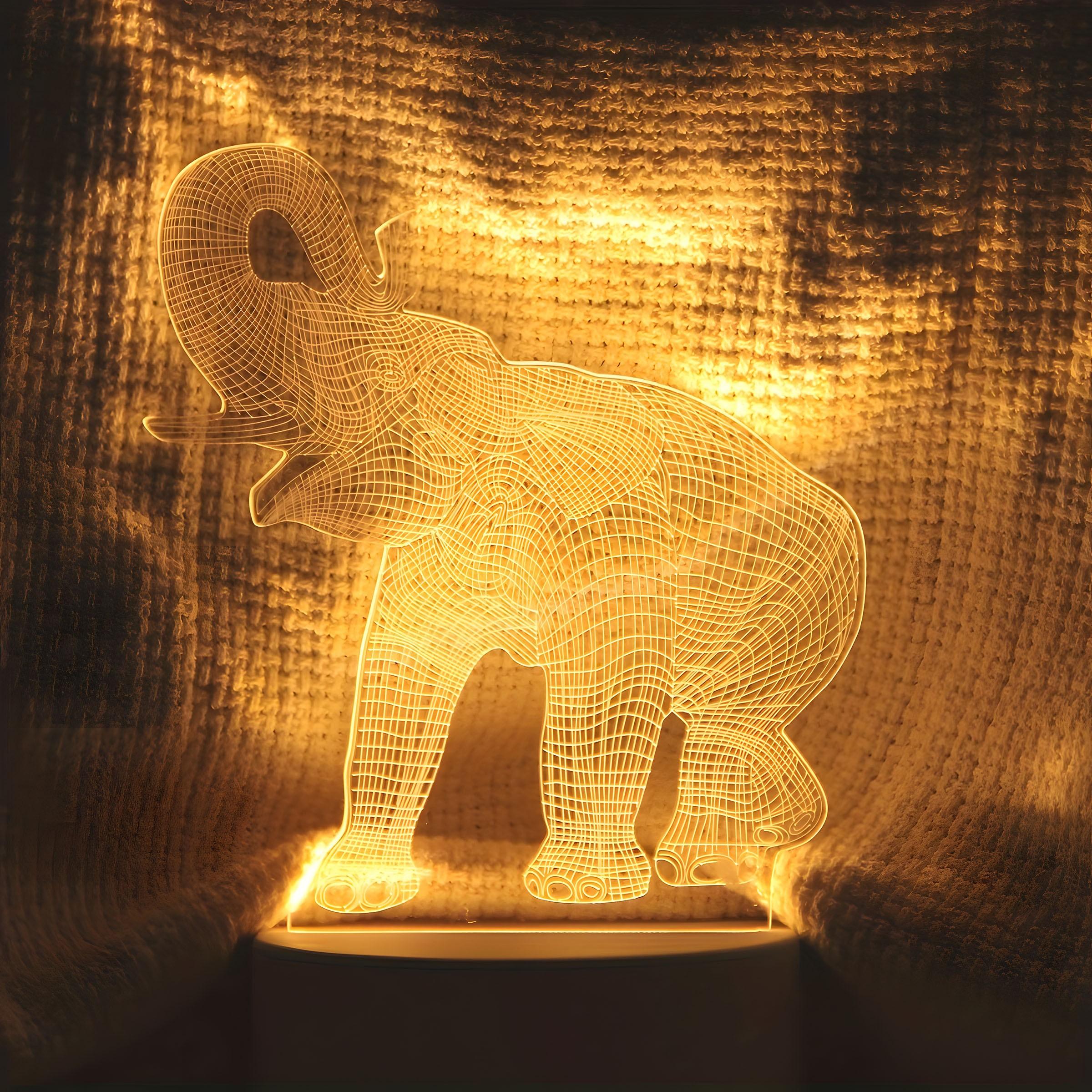 USB Glow Elephant Creative Night Light, Cute Elephant Home Decor, Desktop Decoration, Living Room Room Decor, Birthday Gift, Holiday Gift, Animal Night Light