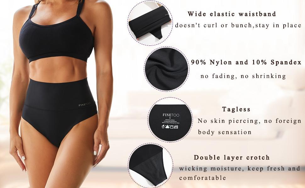 FINETOO Unite Store 4Pcs Underwear For Women High Waisted Comfort Thongs Seamless Lingerie Minimalist Bridal Pants Basic T-back Pants S-3XL Womenswear