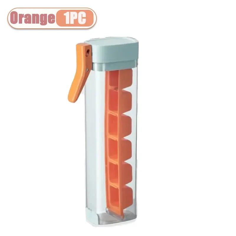 6 Grid Square Ice Cube Tray One Hand Press Silicone Ice Maker Mold Easy Release for Drinks Cocktails Home Kitchen