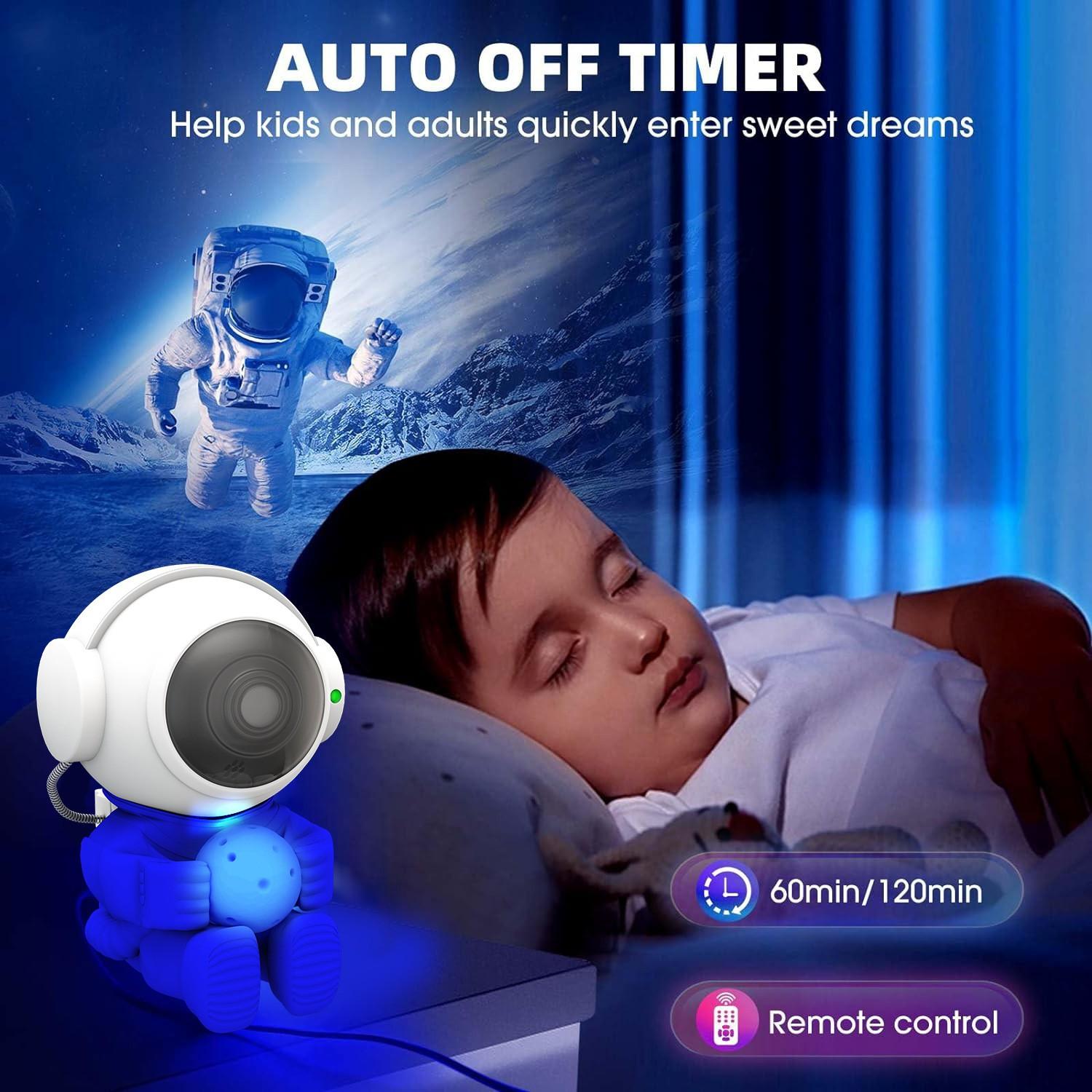 Astronaut Galaxy Projector, Star Projection Night Light, Nebula Ceiling LED Strip, Moon Lamp with Timer, Kids Room Decor, Christmas, Birthday, Valentine's Day