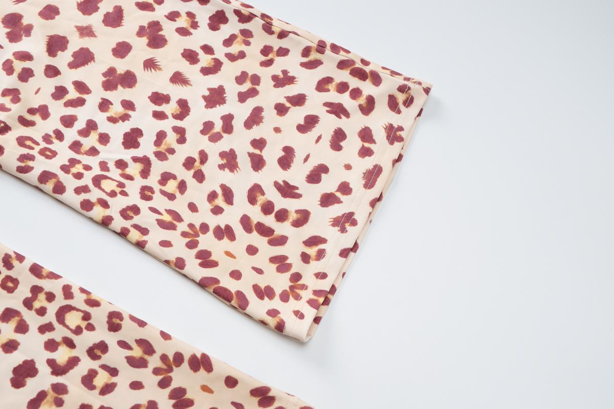 Sexy Leopard Print Sports Suit Women's 2025 Spring  New Long Sleeve Zipper Hoodie Crop Top & Long Wide-Leg Pants 2 Pieces Set Casual Party Club Elegant Wear Girls Clothes