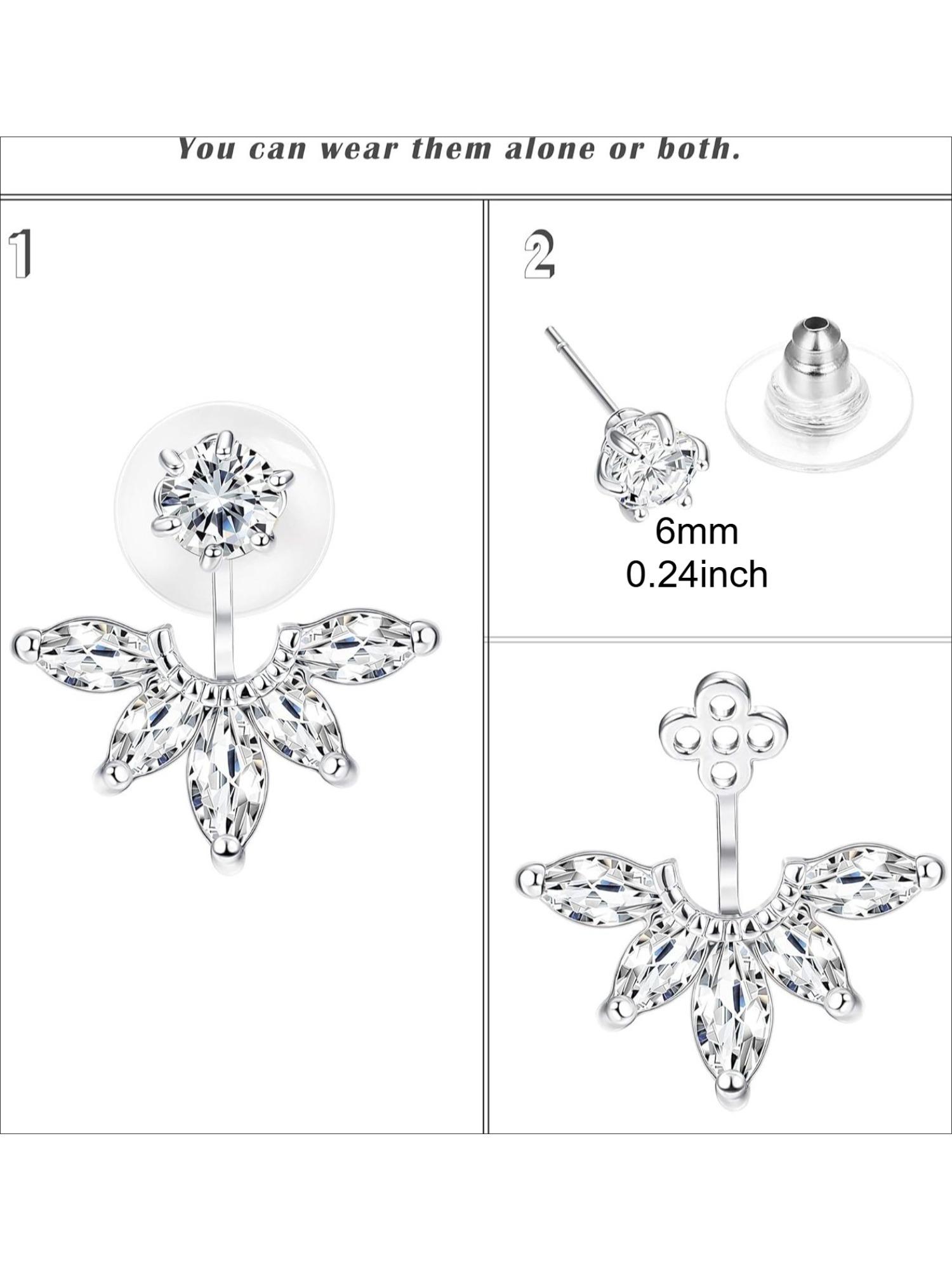 5 Pairs Rose Golden Silvery Minimalist Earring Set for Women Men Chain Threader Wrap Tassel Ear Cuffs Ear Climbers Lotus Flower Jackets Sleek Understated Style Lightweight Skin-Friendly for Daily Wear Work Dates Various Casual Formal Occasions