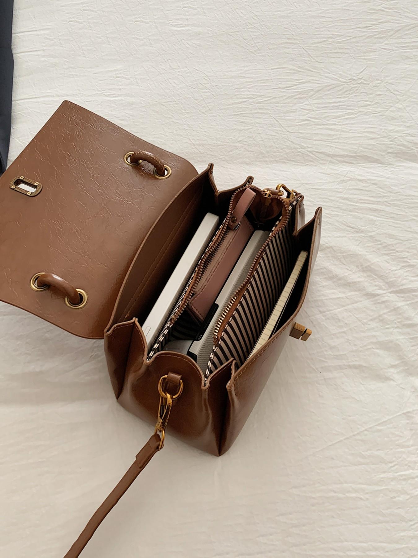 Simple Versatile Small Satchel Bag, Casual Flip Cover Clutch for Shopping & Commuting, Stylish Crossbody Shoulder Bag