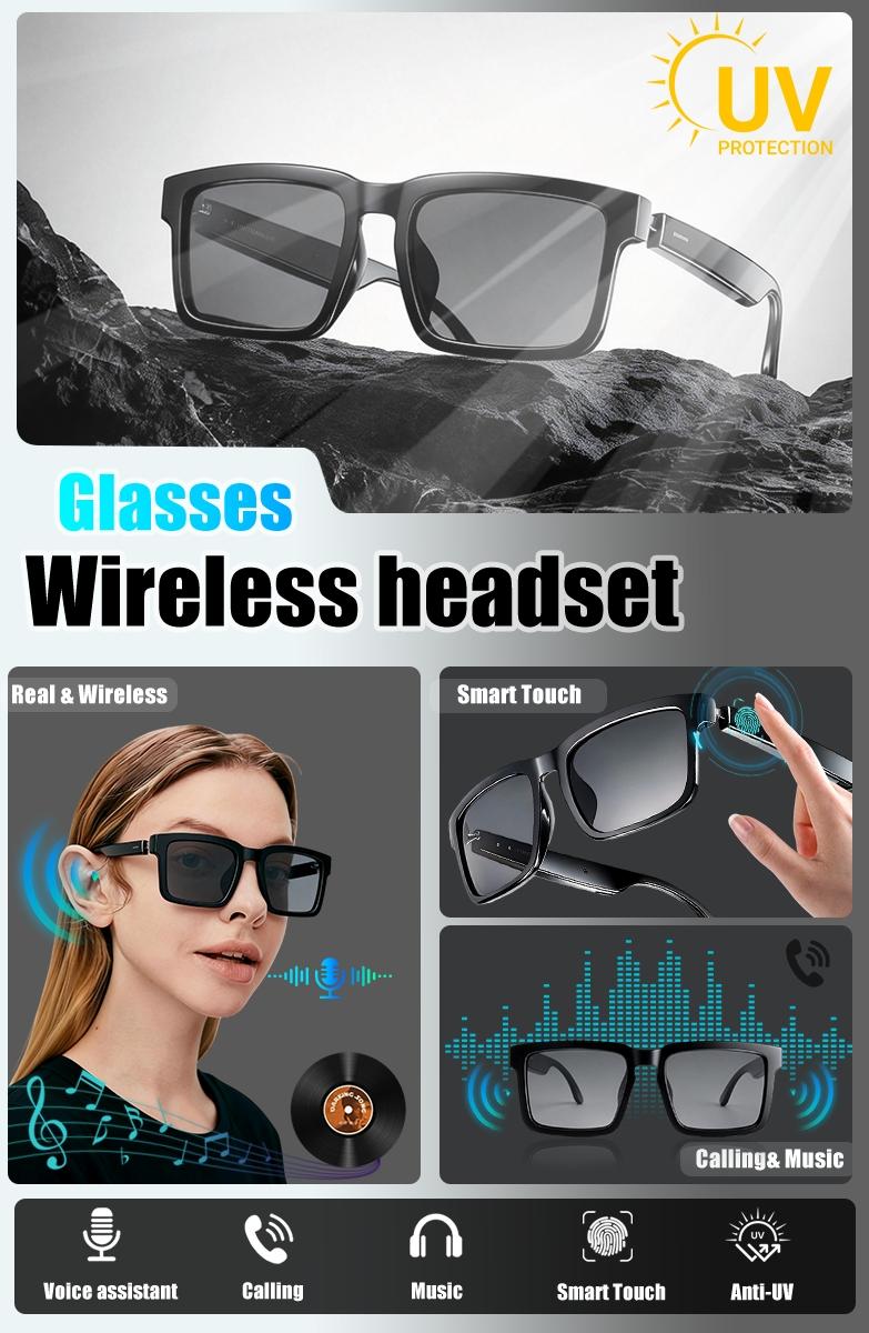 Unisex Smart Glasses - Bluetooth Audio Sunglasses with UV Protection, Voice Assistant & Touch Control,Open-Ear Speakers & Mic for Hands-Free Calls,Suitable for Running, Driving, and Outdoor Activities