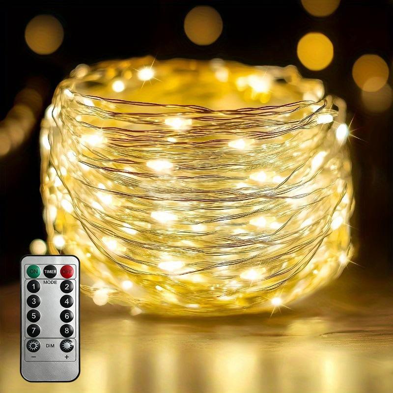 Remote-Control Eight-mode Copper Wire String Lights, Atmosphere Remote-Control Fairy Lights, Indoor Decoration for Bedrooms and Living Rooms, Decoration for Birthday Parties, and String Lights for Christmas and Thanksgiving Scene Setup.
