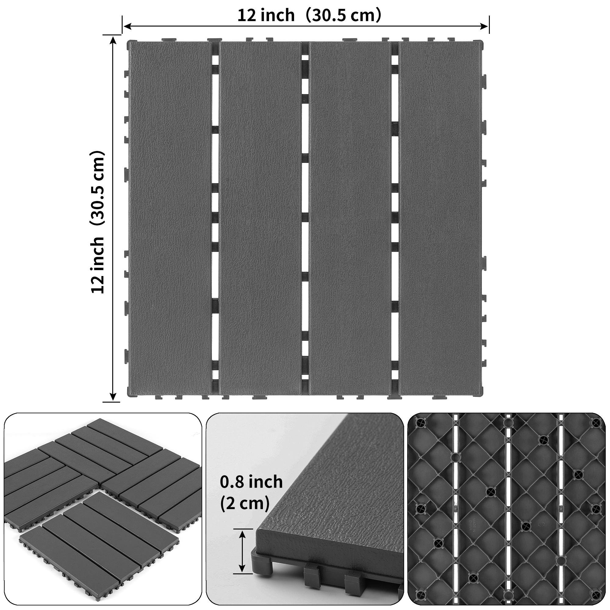 33Pcs +11Pcs Interlocking Deck Tiles Easy Quick Installation for Porch Poolside Outdoor Indoor Balcony Backyard Easy to Clean Supplier Warranty 44Pcs per Box