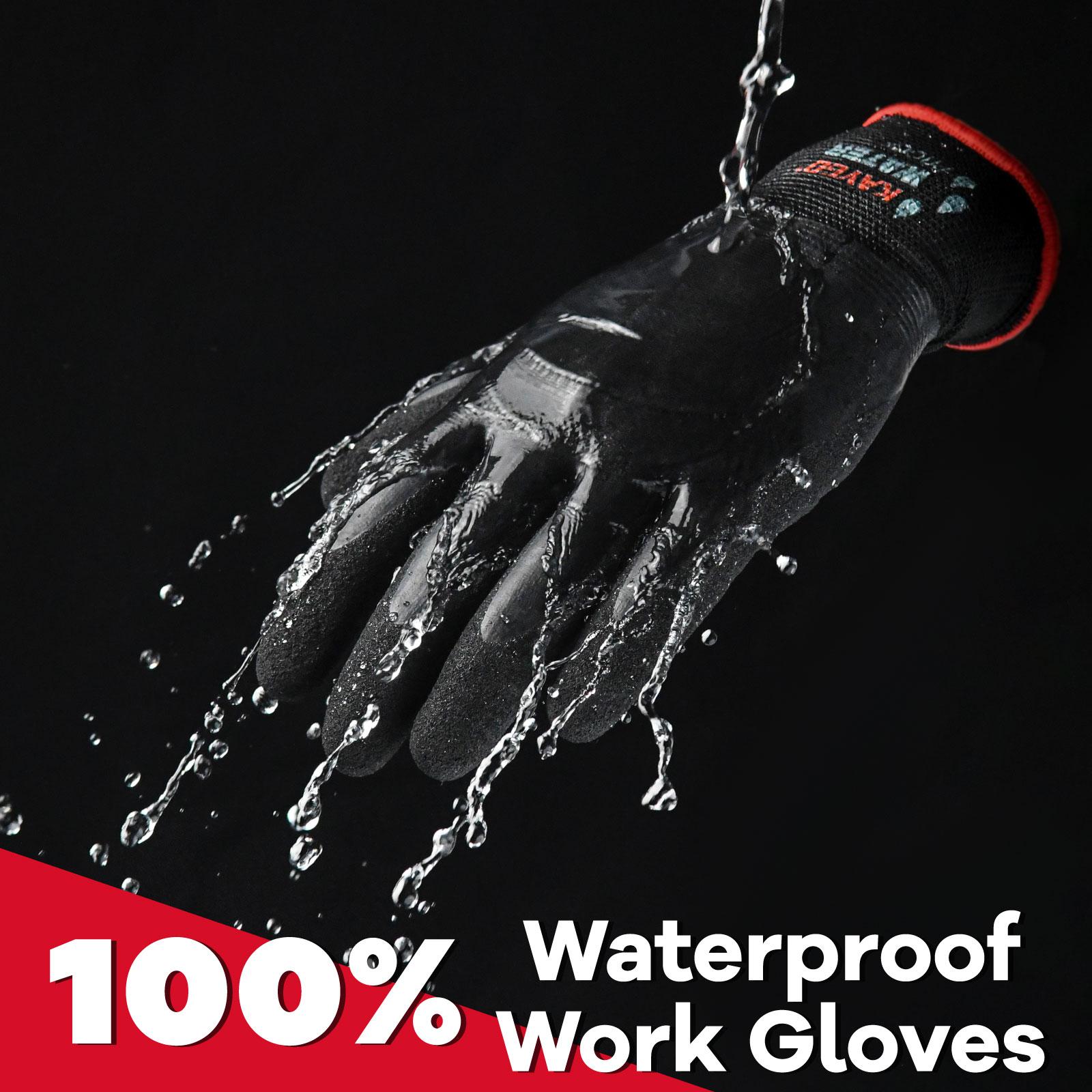 KAYGO Winter Waterproof Thermal Work Gloves for Men and Women, Full Hand Latex Coated, Acrylic Insulated Liner for Freezer Cold Weather, Fine Crinkle Grip,KG140W KAYGO Winter Waterproof Thermal Work Gloves for Men and Women, Full Hand Latex Coated, Acrylic Insulated Liner for Freezer Cold Weather, Fine Crinkle Grip,KG140W
