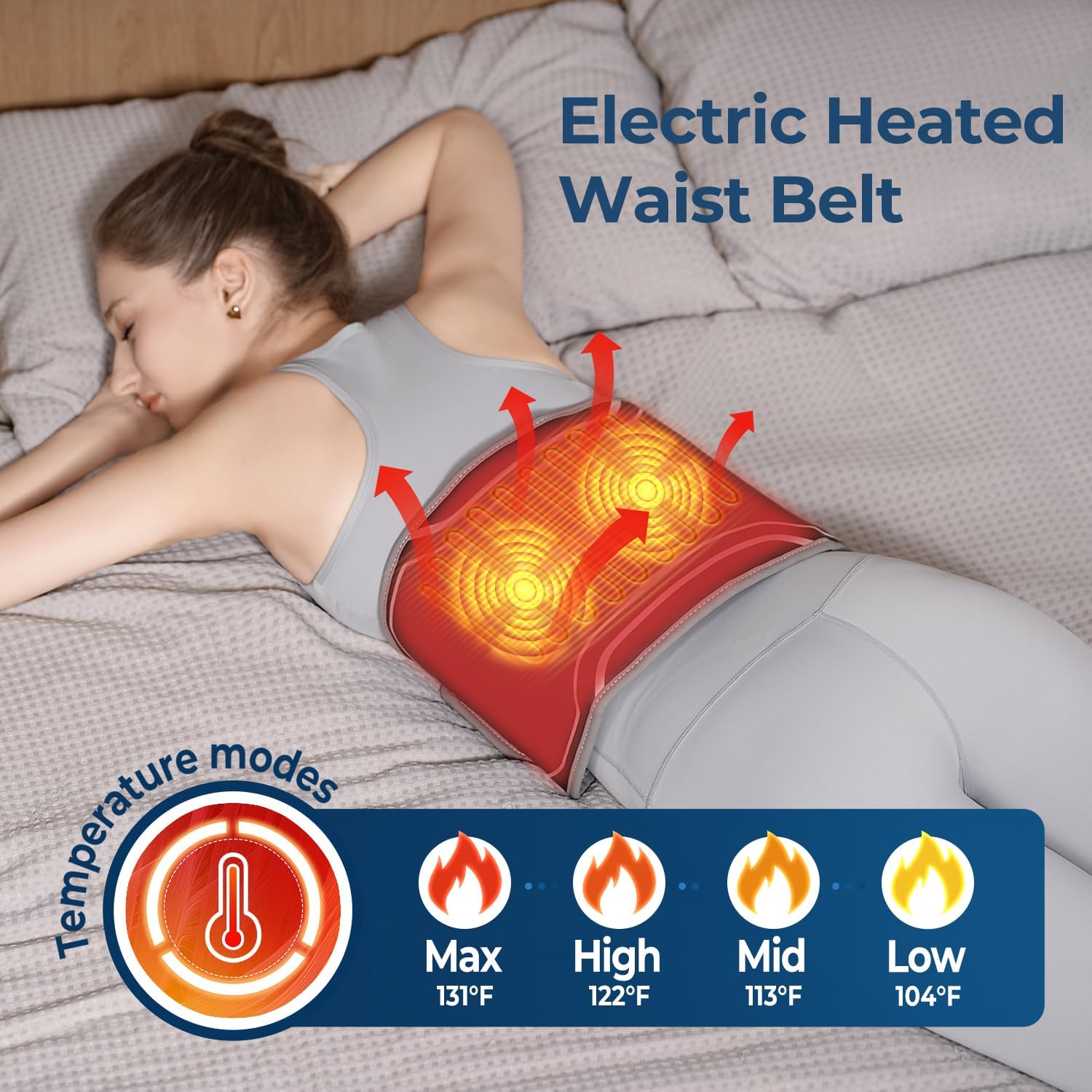 Airbags Compression Waist Back Massager, Heated Vibration Lumbar-Back Support Belt, Cordless Lower Back Relax, Combined Massagers, Chrismas Gift for Men & Women