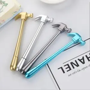 2026 New Hot 4Pcs Ram's Horn Hammer Ballpoint Pens, Random Color Cute Cartoon Fun Stationery, Creative Hammer Shape Pen, Ideal Student Gift & Office Writing Supplies