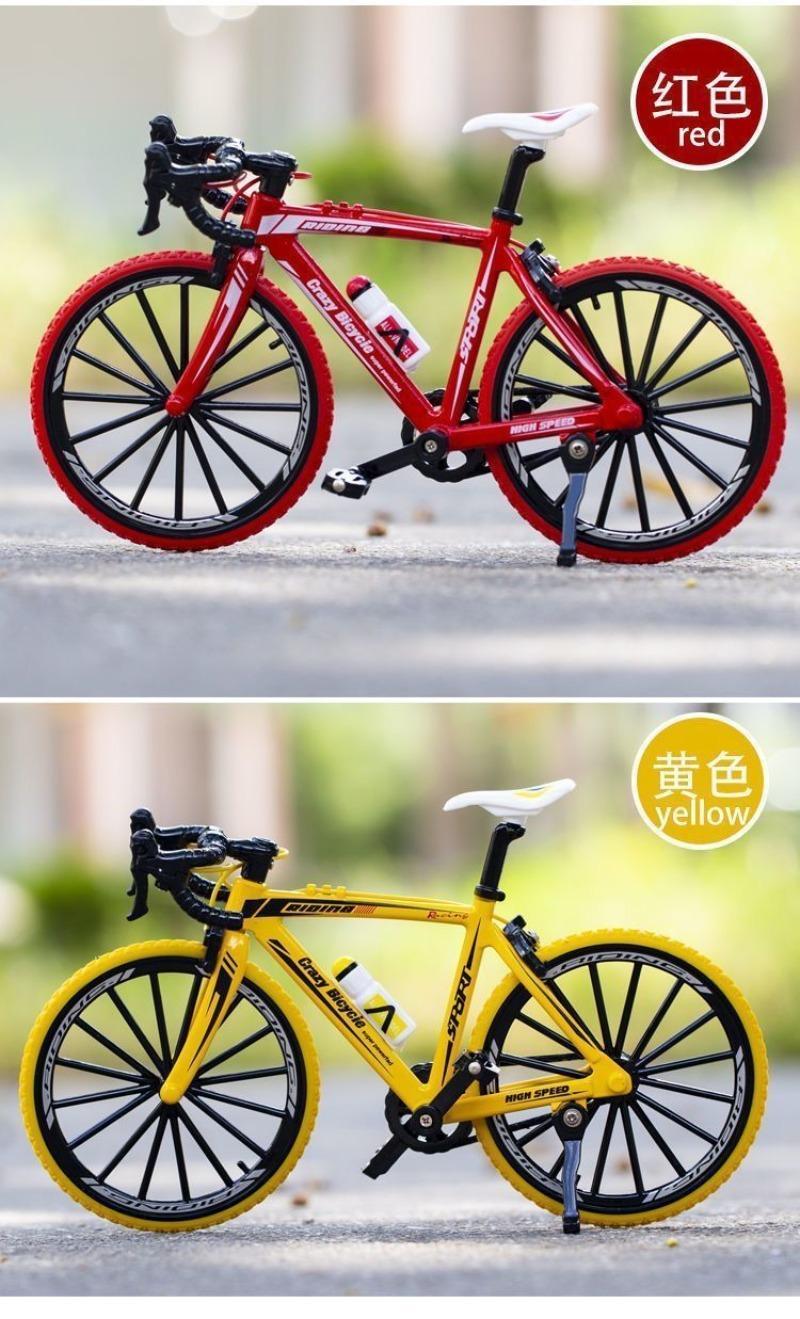 Alloy Simulation Folding Mountain Bike Model Kit, Biking-Themed Ornament for 3-8 Years Old Children, Bicycle Model