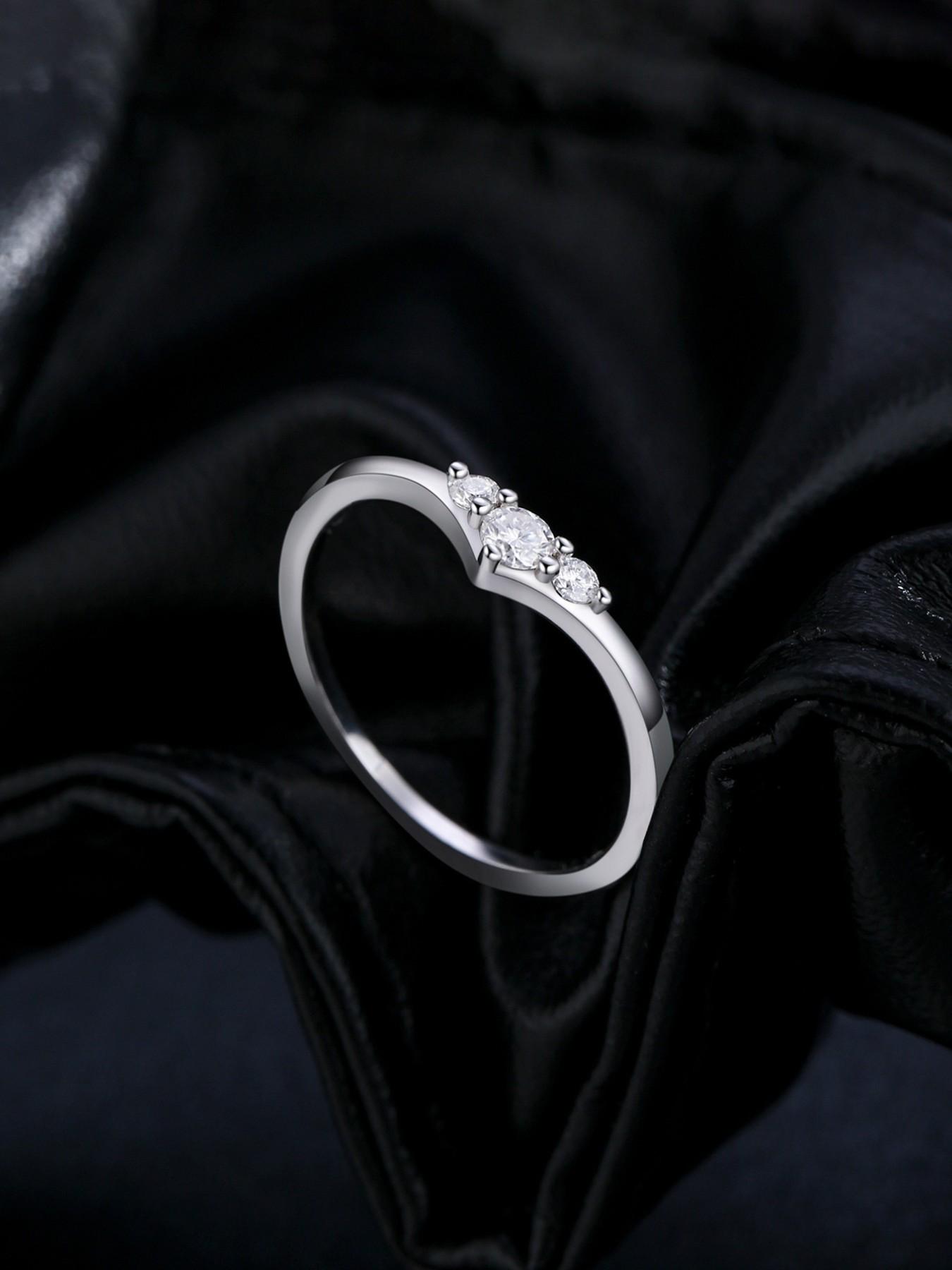 S925 Sterling Silver Moissanite Gemstone Ring, Stackable Design, Women's Everyday Luxurious Versatile Jewelry, Birthday Anniversary Valentine's Day Gift, Gift Ready