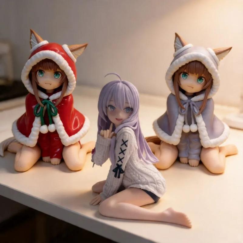 My Cat Is a Cute Girl Azuki & Wandering Witch Elaina Anime Figures - 10cm Car & PC Case Decoration Model Toy