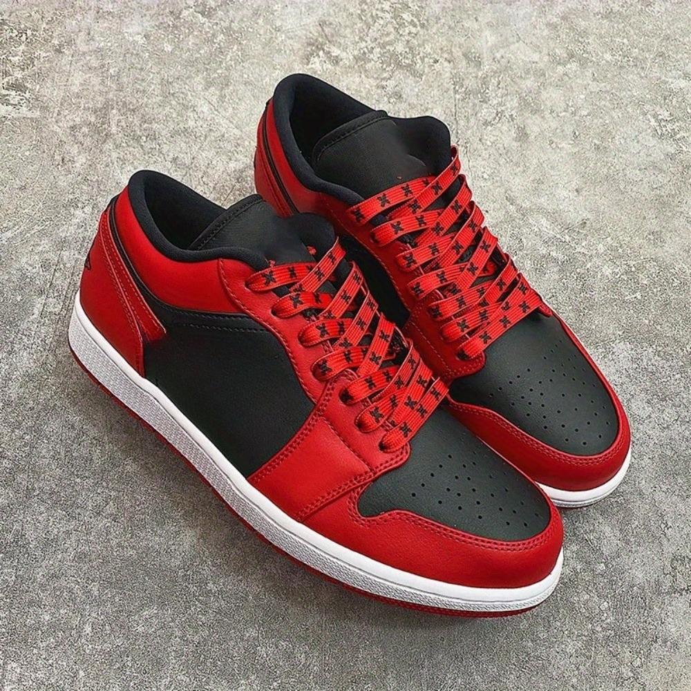 1pair shoelaces, personalized flat shoelaces, red and black shoelaces, mid top sneakers shoelaces, men's and women's shoe accessories, fashionable and cool, personalized shoelaces