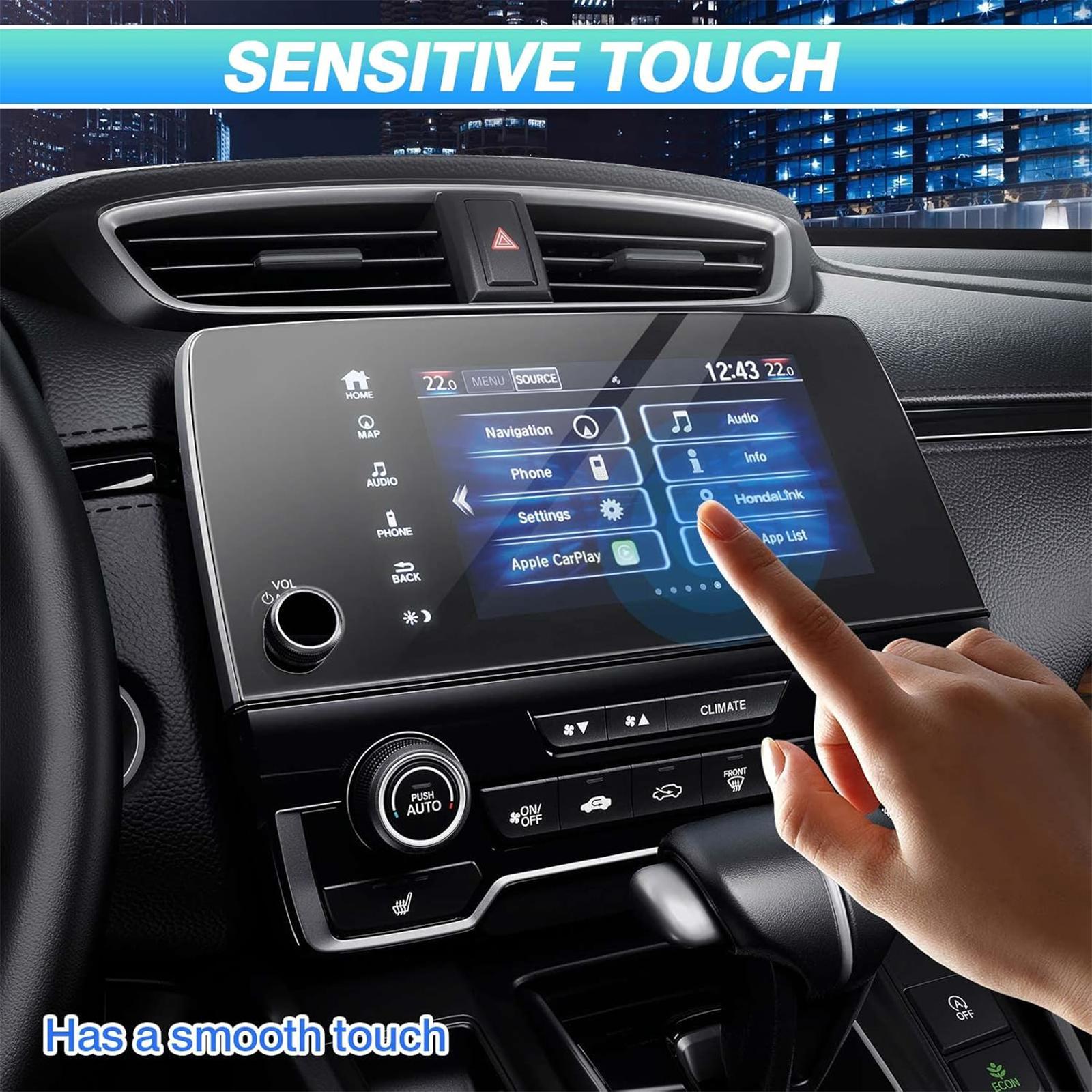 Canvcle 2017-2022 Honda CR-V CRV EX EX-L Touring 7-Inch Tempered Glass 9H Navigation Touchscreen Protector Film for Car Screen Protection & Smooth Touch