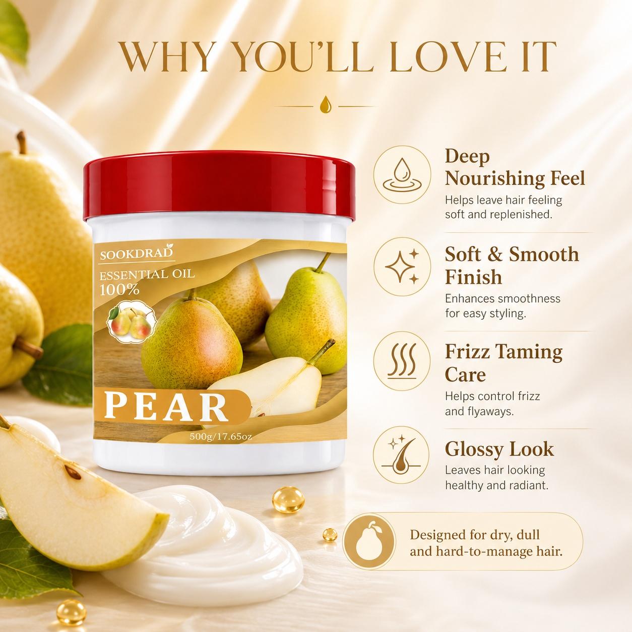 Pear Essential Oil, 100% Pure, Natural Scent, For Diffuser, Home Fragrance, Relaxing, 500g