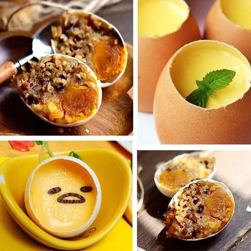 Stainless Steel Egg Shell Opener, Creative Egg Shell Separator, Household Single and Double Head Egg Opener, Kitchen Utensil Tool