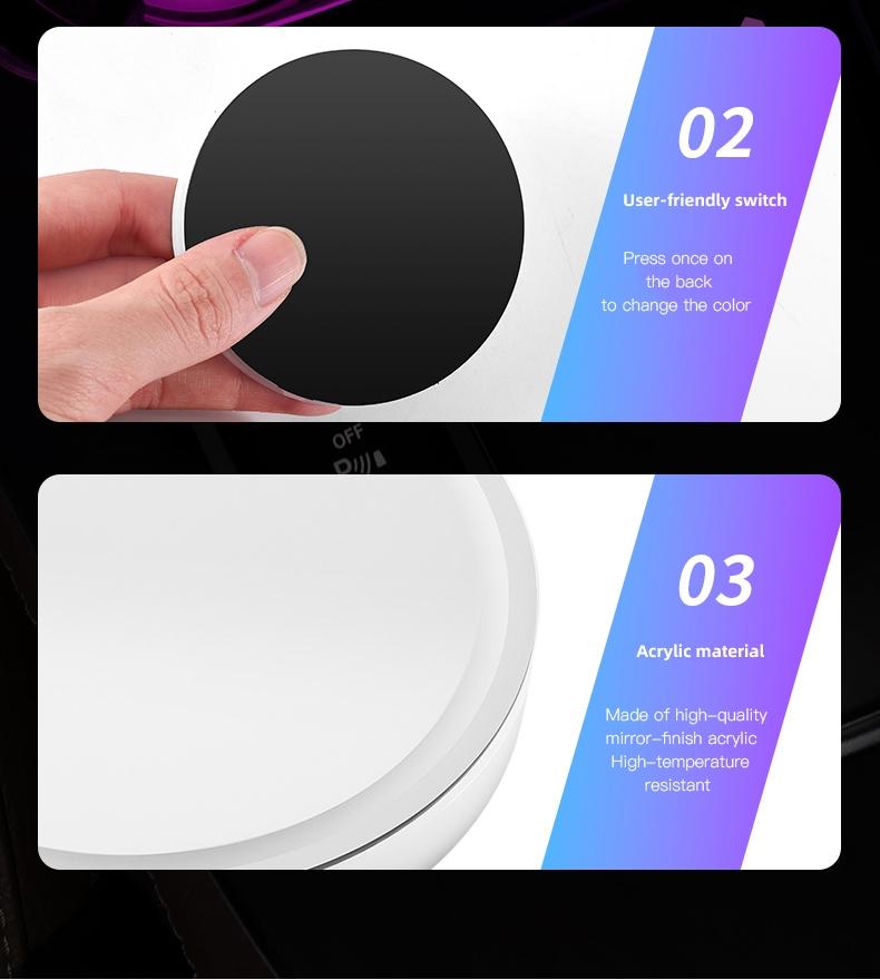 2pcs Car Luminous Water Cup Pad LED Atmosphere Light For GMC Terrain Sierra Canyon Yukon Acadia Savana Denali AT4 Granite