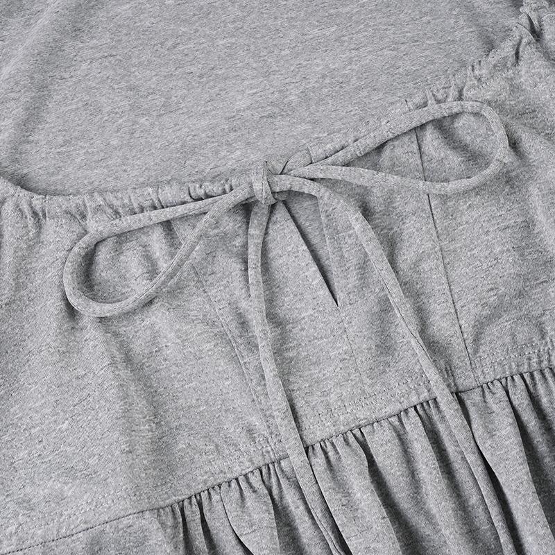 Women's Y2K Aesthetic Casual Solid Color Square Neck Long Sleeve Top Blouse, Loose-Fit Drawstring Ruched Design for Spring & Fall Fashion