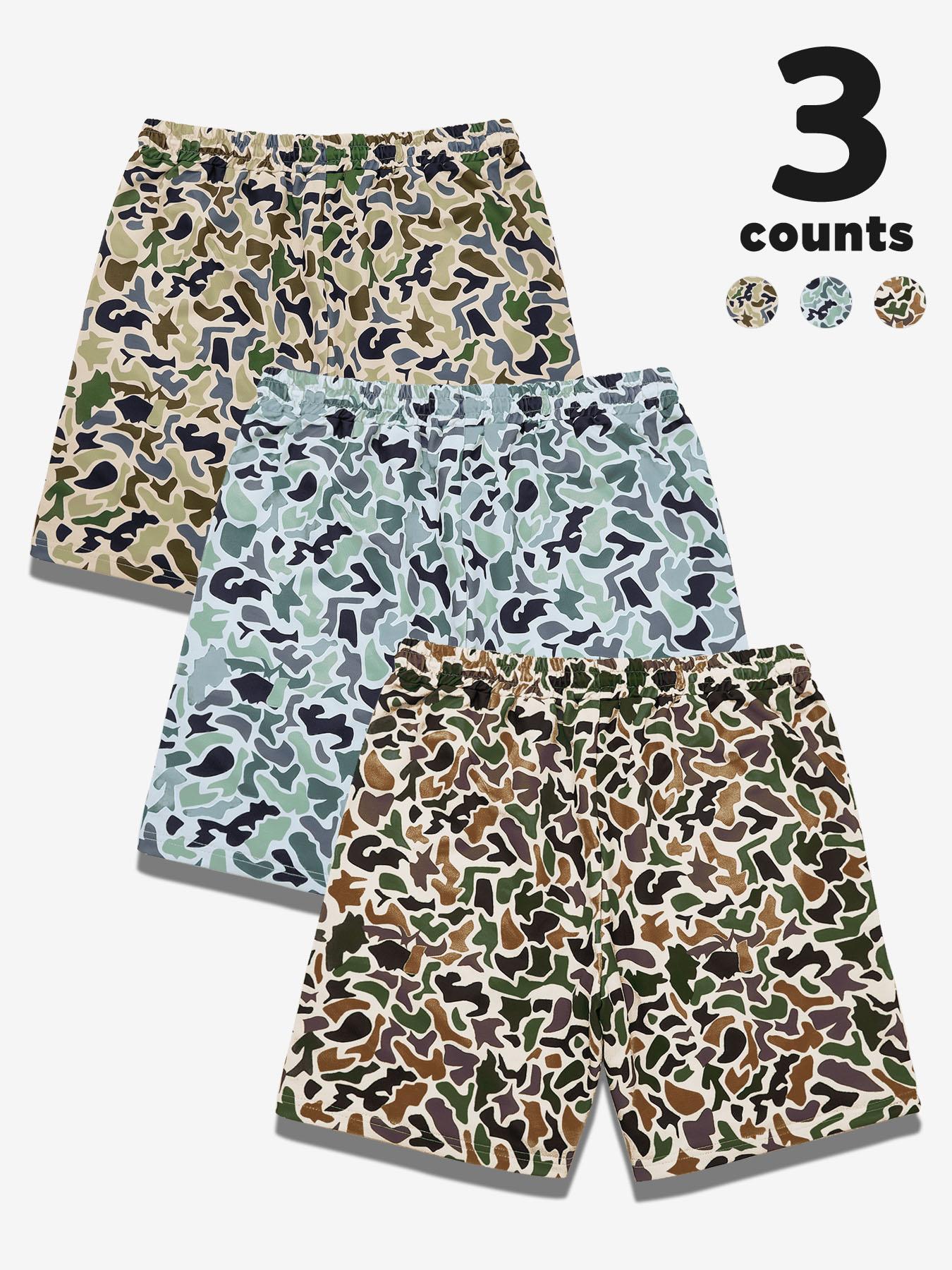 Men's Camo Print Shorts, Regular Fit Casual Street Shorts for Summer, Men's Bottoms for Daily Wear, Camouflage Shorts, Casual Streetwear Shorts