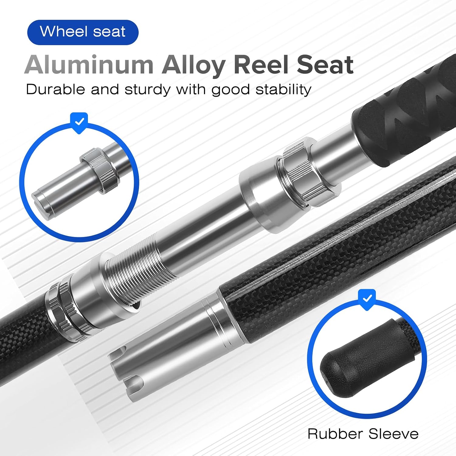 Trolling Rod Saltwater Offshore Big  Fishing Rod Conventional Boat Rod with Roller Guides