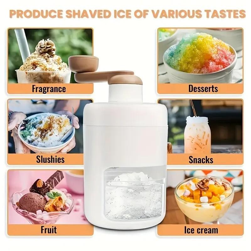 Portable Lightweight Manual Ice Crusher, BPA-Free Plastic, Ideal for Shaved Ice, Snow Cones, Fruit Pops, Includes Ice Tray, Perfect for Home, Parties, Outdoor Events, Shaved Ice Machine, Ice Shaver Machine, Ice Shaving Machine