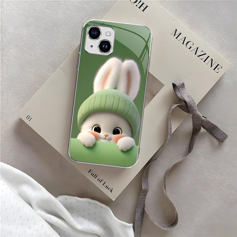 Cute Bunny Phone Case – Easter Spring Green Rabbit Design Cover for iPhone 14 — 975
