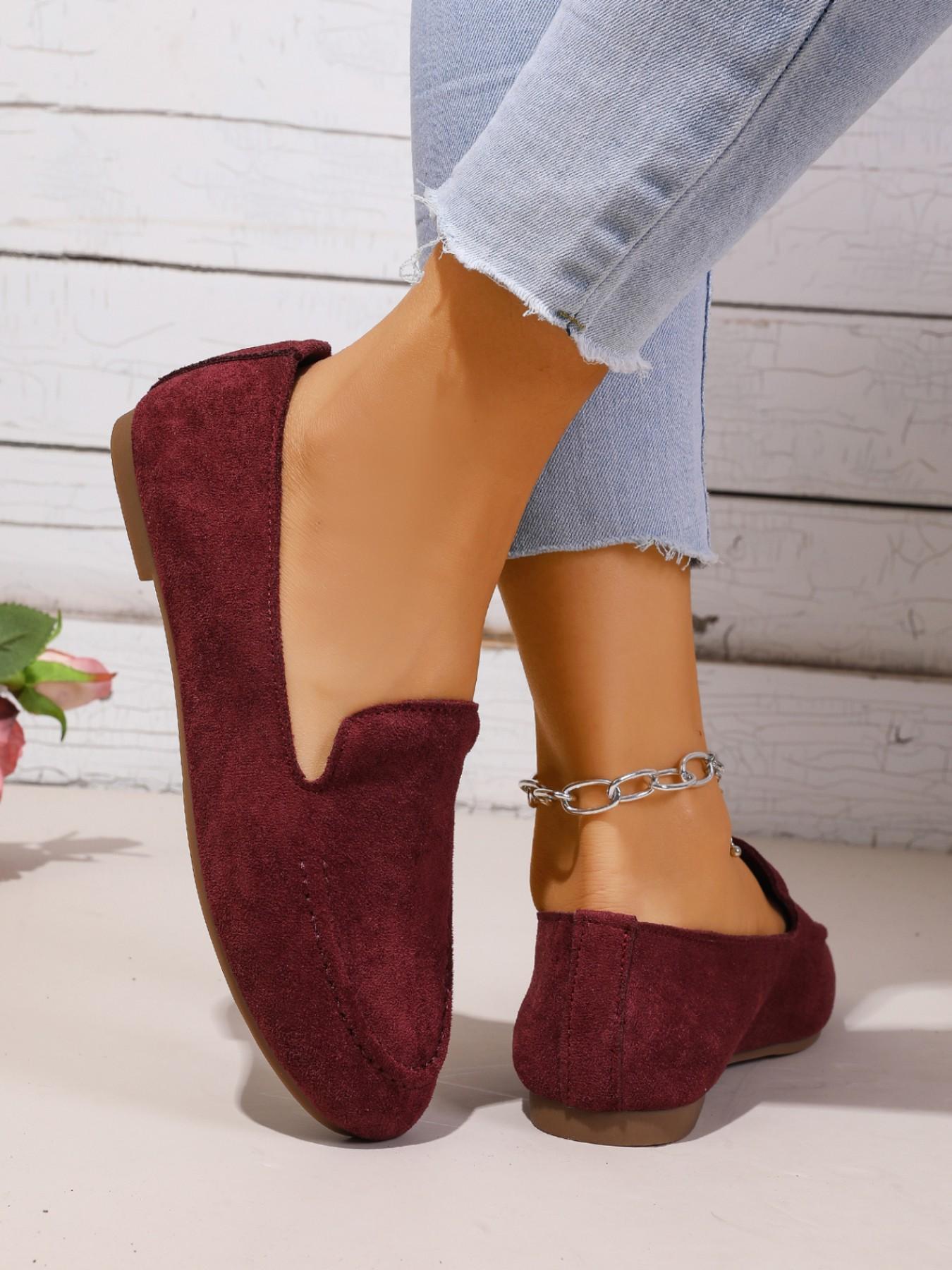 Casual Versatile Faux Leather Loafers, Flat Slip-On Comfortable Shoes, Chic Commuter Beanies, Perfect for Daily Wear