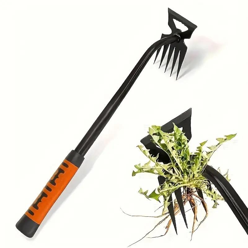 Weed Removal Tool, Garden Hoe for Soil Aeration, Dandelion Control Spade, Manganese Steel Weeding Rake, Essential Gardening Equipment