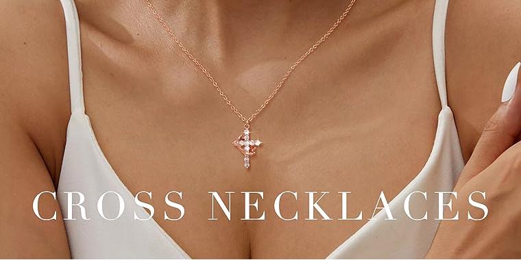 TEWIKY Simple Crown & Cross Pendant Choker Necklace for Women & Men & Girls Pretty Crown Cross Necklace For Daily Clothing Decor Trendy All-match & Exquisite Jewellery Charms Gifts for Fashion for Springtok Outdoorfun