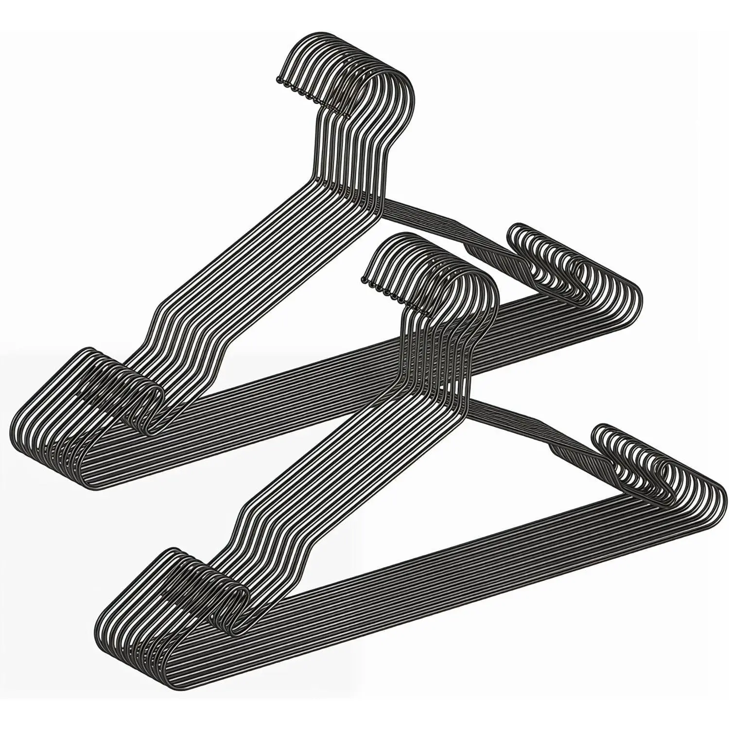 Black Metal Hangers 20 Pack, 16.5 Inch Smooth and Durable Shirt Dress Hanger, Lightweight and Sturdy Aluminum Hanger for Suit Jackets and Casual Pants