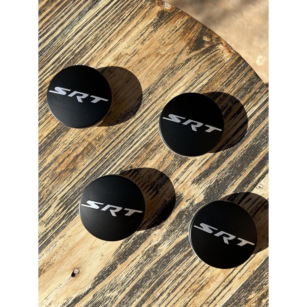 4PC SRT Wheel Center Hub Rim Caps Emblem For 2011-2022 Dodge Charger Challenger Jeep Grand Cherokee