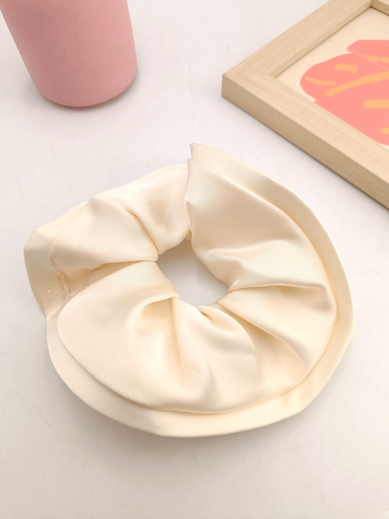 1PC 15cm Wood Ear Satin Double Layer Hair Tie, High Elasticity Secure Hair Band, No Pressure Hair Accessory, Daily Commute Fashion Item