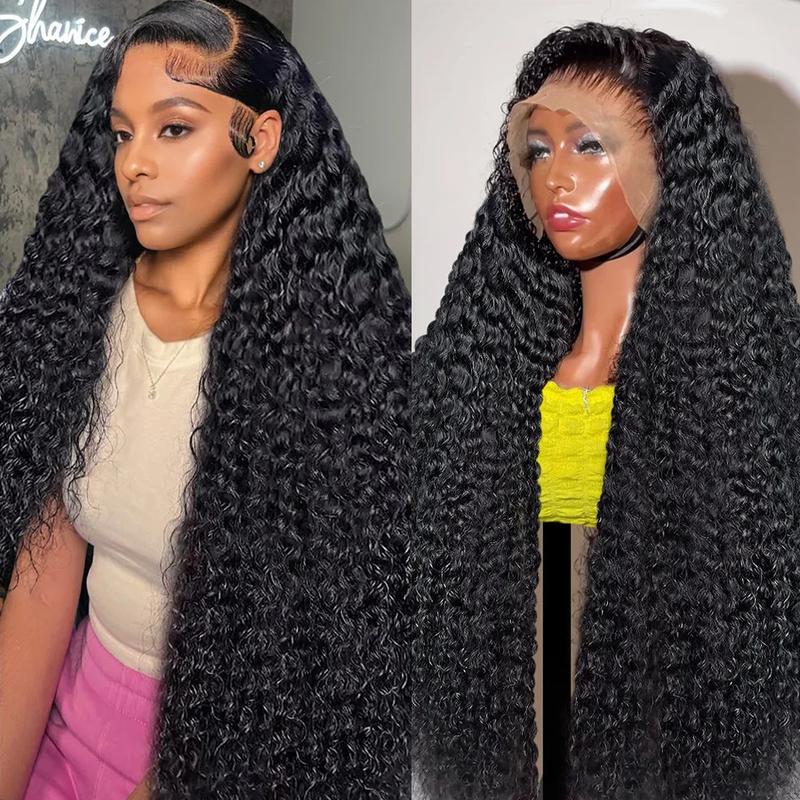 13x5 Deep Wave HD Lace Front Wigs Human Hair 220% Density  Deep Curly Frontal Wigs for Black Women Pre Plucked with Baby Hair