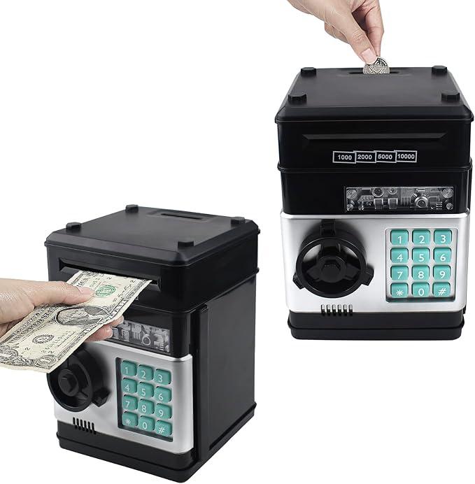 Electronic Piggy Bank with Password Code Lock | Kids Coin Money Savings Box Safe Cash Coin Can Toy, Mini ATM Banks for 3 4 5 6 7 8 9 10 11 12 Year Old Boys Girls Christmas Birthday Gifts for Children Electronic Piggy Bank with Password Code Lock | Kids Coin Money Savings Box Safe Cash Coin Can Toy, Mini ATM Banks for 3 4 5 6 7 8 9 10 11 12 Year Old Boys Girls Christmas Birthday Gifts for Children